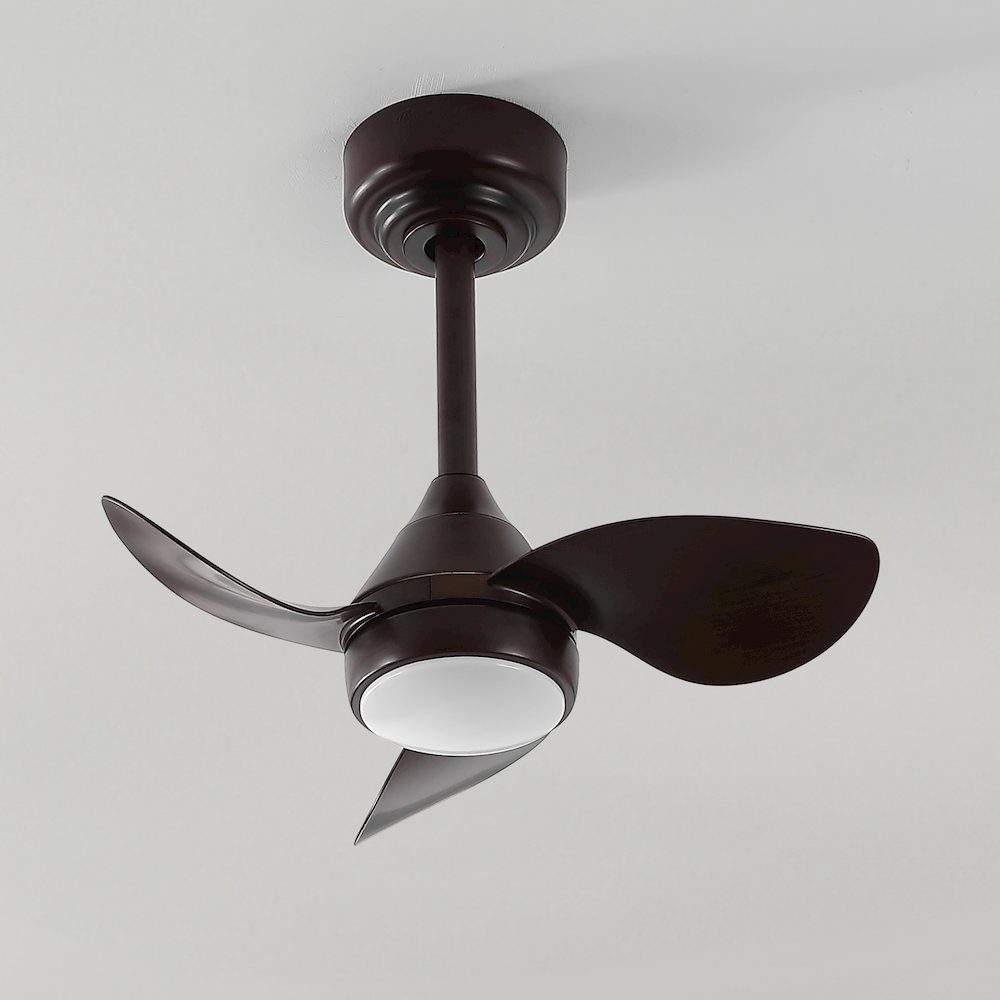 22" 6-Speed Metal Dimmable Smart Integrated LED Ceiling Fan, Olympic Dark Walnut. Picture 5