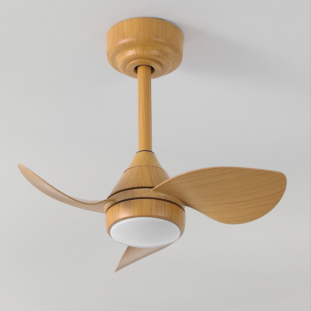 22" 6-Speed Metal Dimmable Smart Integrated LED Ceiling Fan, Aspen Pale Oak. Picture 5