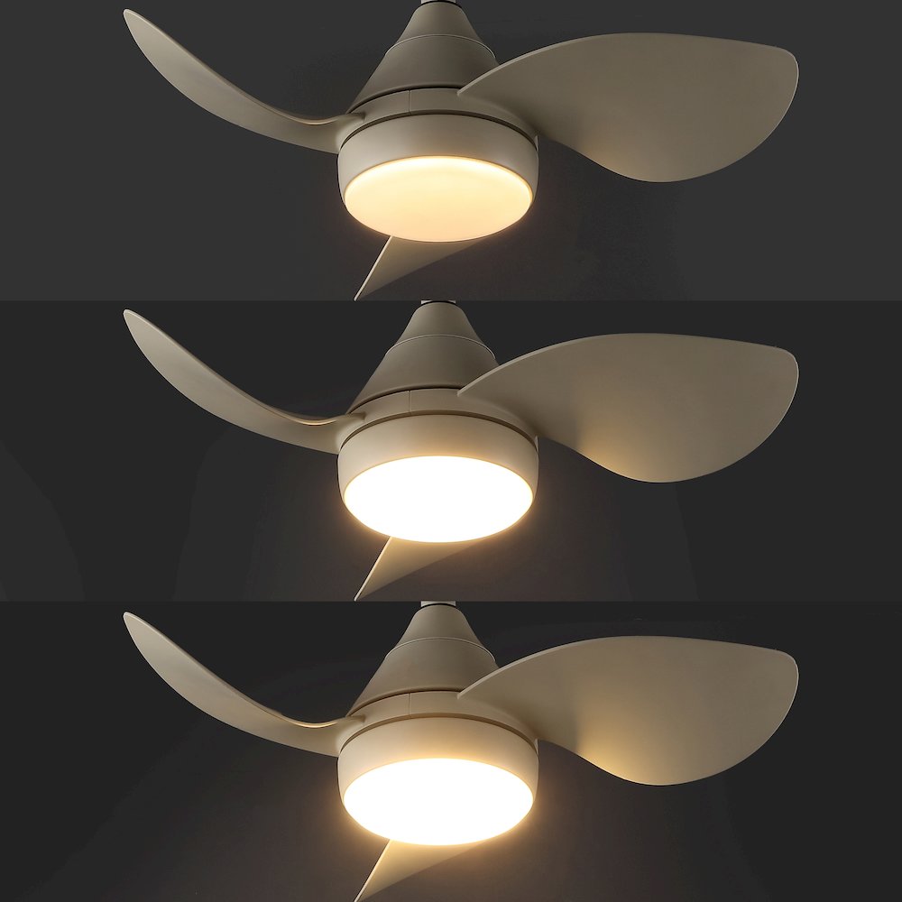 22" 6-Speed Metal Dimmable Smart Integrated LED Ceiling Fan, Sienna Sandy Beige. Picture 9