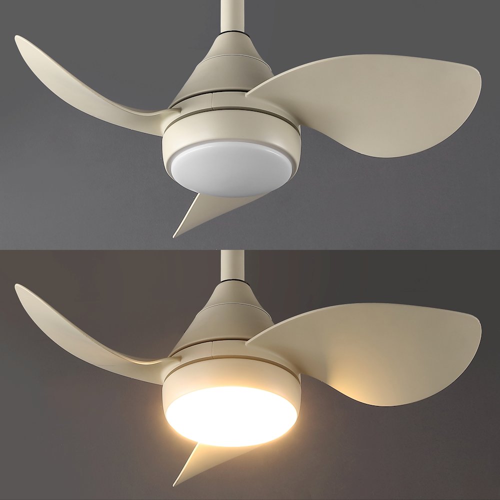 22" 6-Speed Metal Dimmable Smart Integrated LED Ceiling Fan, Sienna Sandy Beige. Picture 7