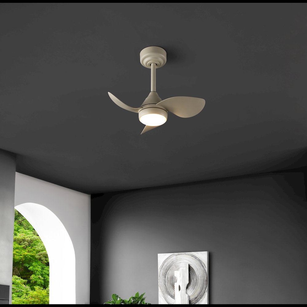 22" 6-Speed Metal Dimmable Smart Integrated LED Ceiling Fan, Sienna Sandy Beige. Picture 3