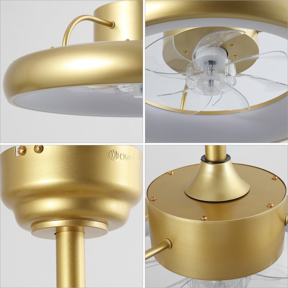 Modern Contemporary 6-Speed Metal Dimmable Smart Integrated LED Ceiling Fan. Picture 2