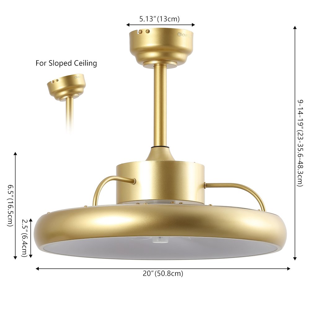 Modern Contemporary 6-Speed Metal Dimmable Smart Integrated LED Ceiling Fan. Picture 1
