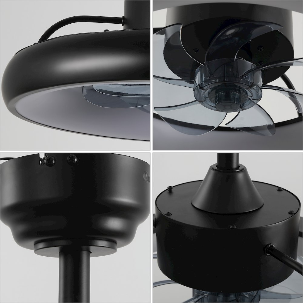 Modern Contemporary 6-Speed Metal Dimmable Smart Integrated LED Ceiling Fan. Picture 2