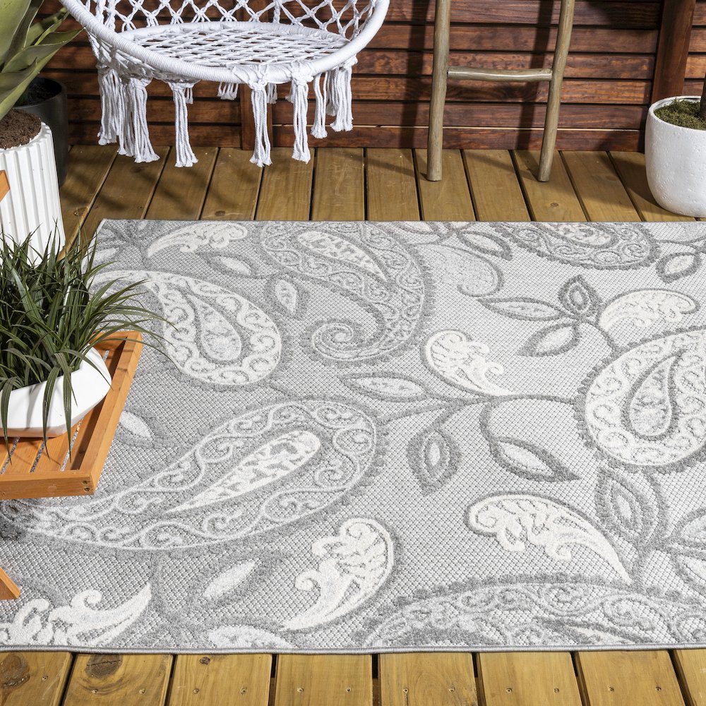 Julien Paisley High-Low Indoor/Outdoor Area Rug. Picture 8