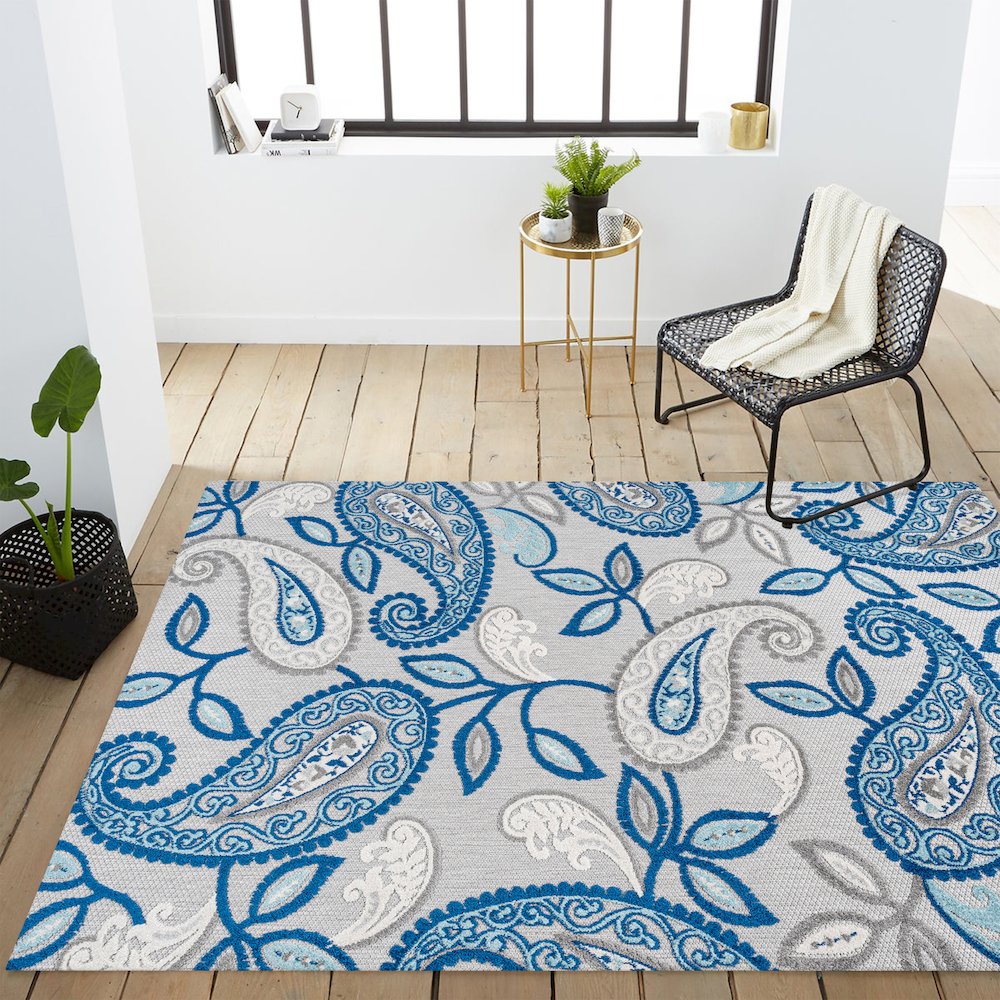 Julien Paisley High-Low Indoor/Outdoor Area Rug. Picture 15