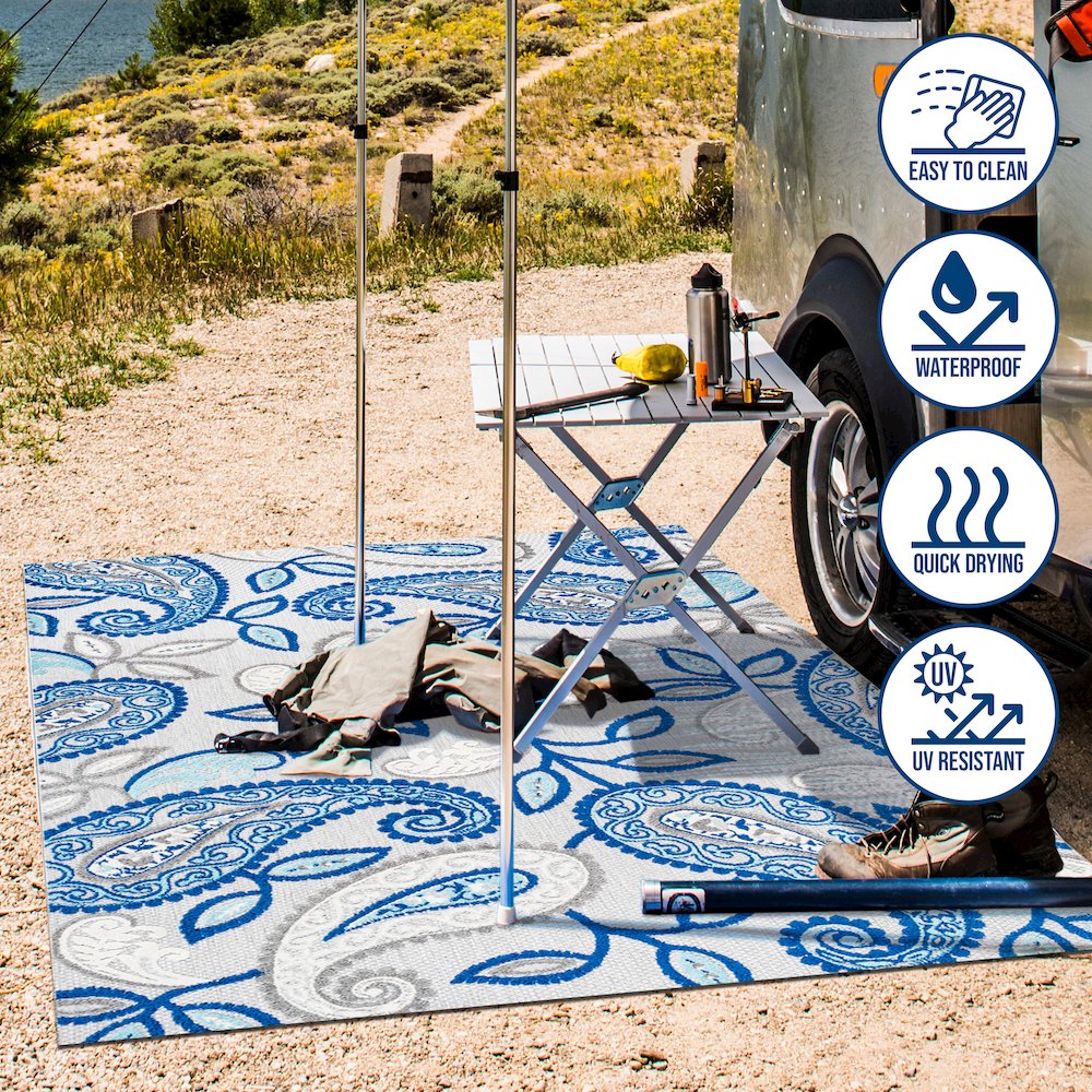 Julien Paisley High-Low Indoor/Outdoor Area Rug. Picture 10