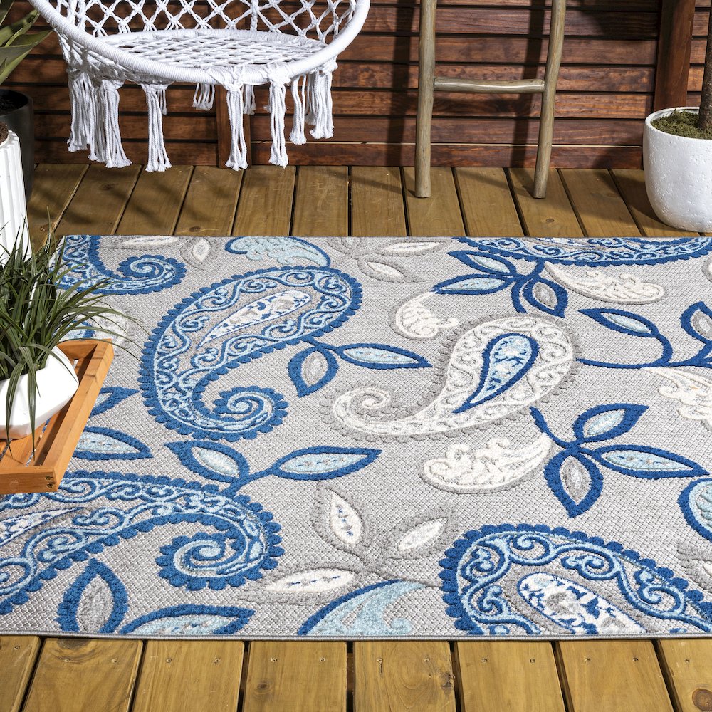 Julien Paisley High-Low Indoor/Outdoor Area Rug. Picture 7