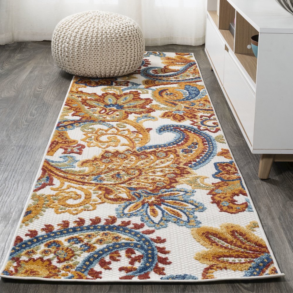 Gordes Paisley High-Low Indoor/Outdoor Area Rug. Picture 2