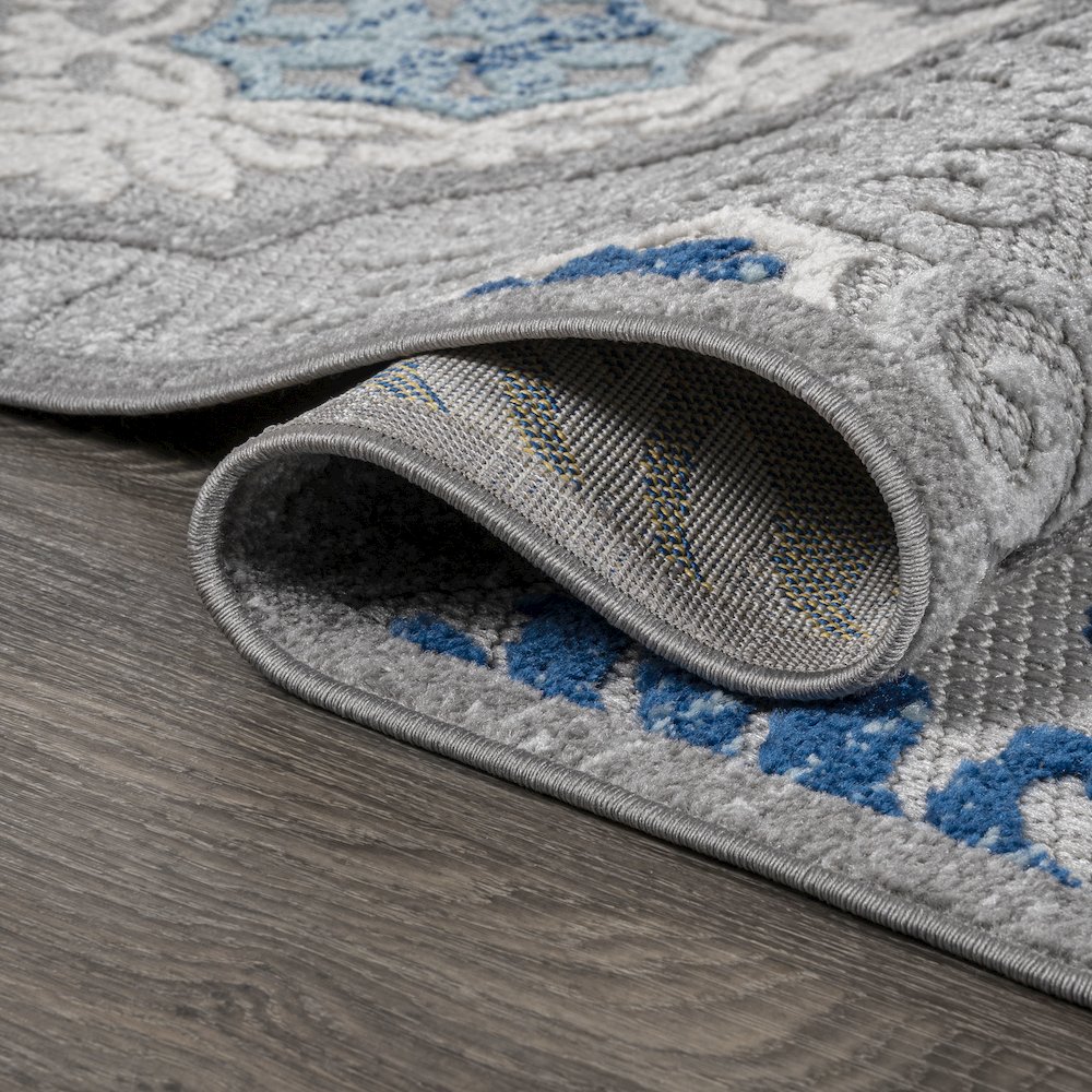 Cassis Ornate Ogee Trellis High-Low Indoor/Outdoor Area Rug. Picture 8
