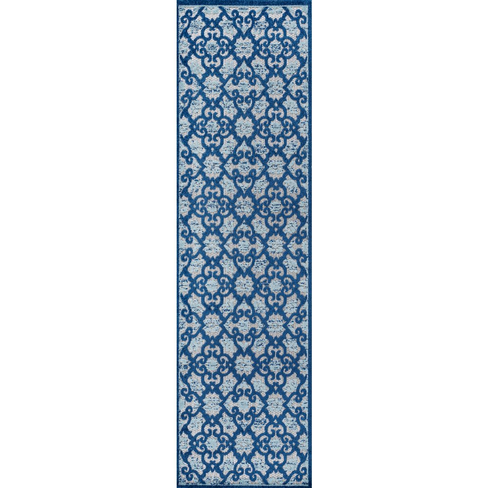 Gallia Tile Trellis High-Low Indoor/Outdoor Area Rug. Picture 1