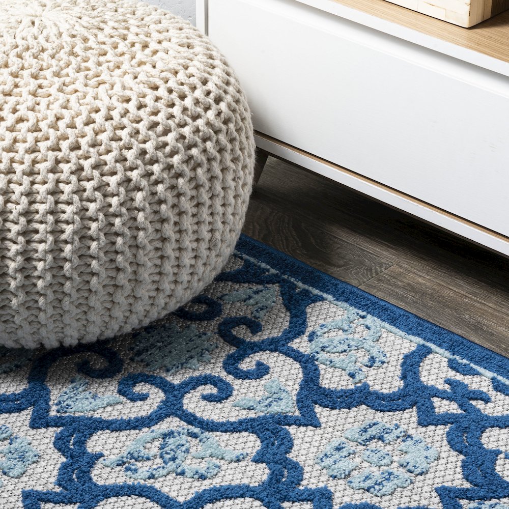 Gallia Tile Trellis High-Low Indoor/Outdoor Area Rug. Picture 5