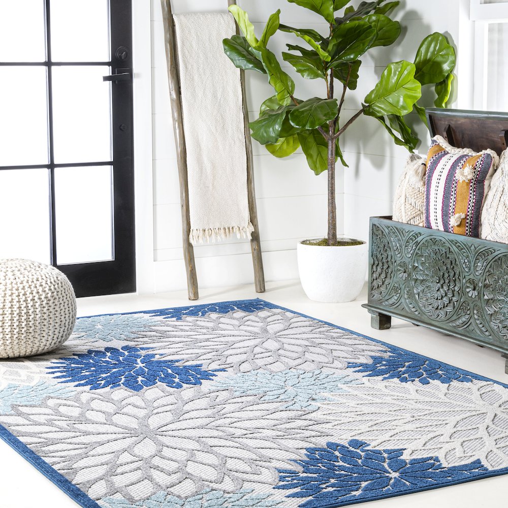Minori Floral Indoor/Outdoor Area Rug. Picture 5