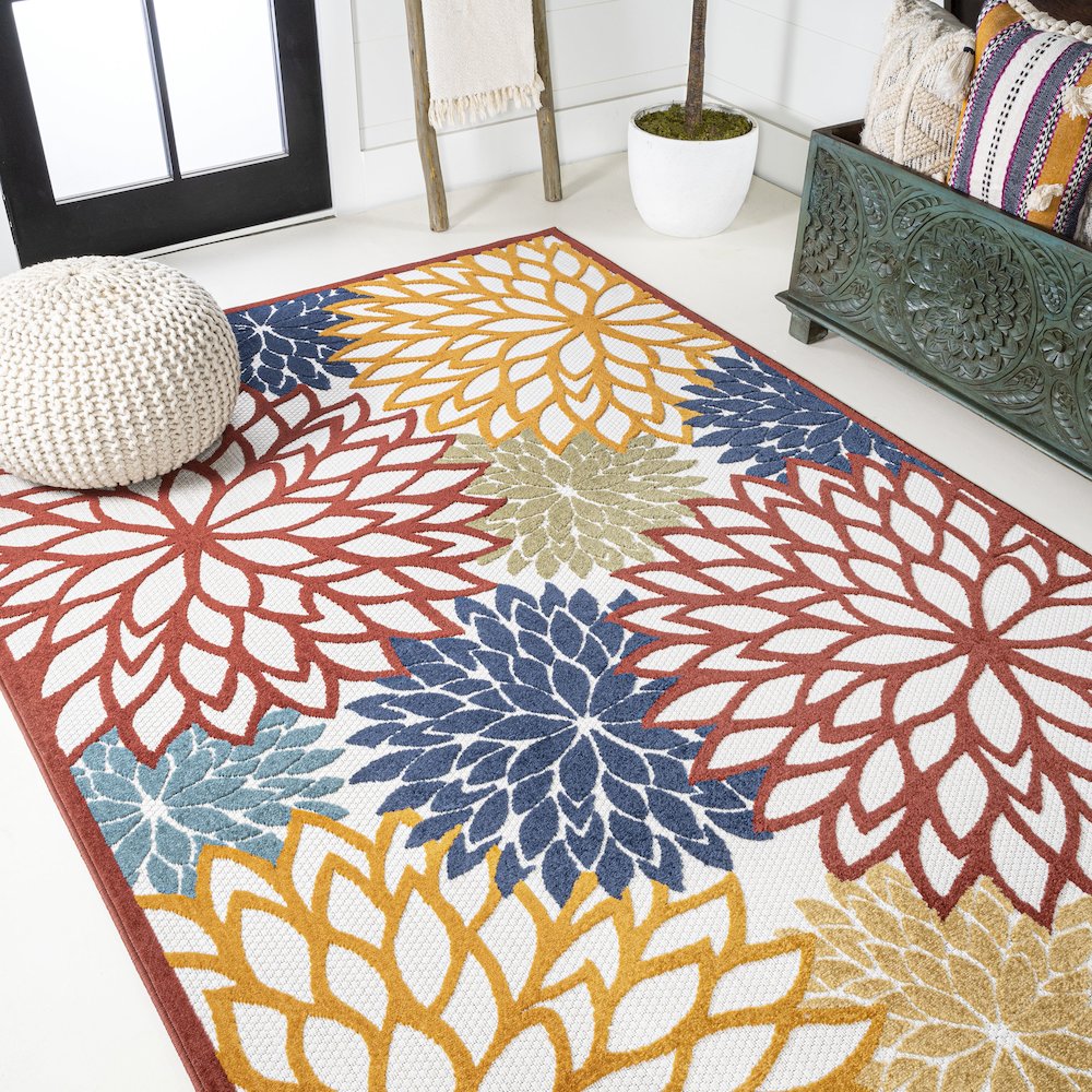 Minori Floral Indoor/Outdoor Area Rug. Picture 4