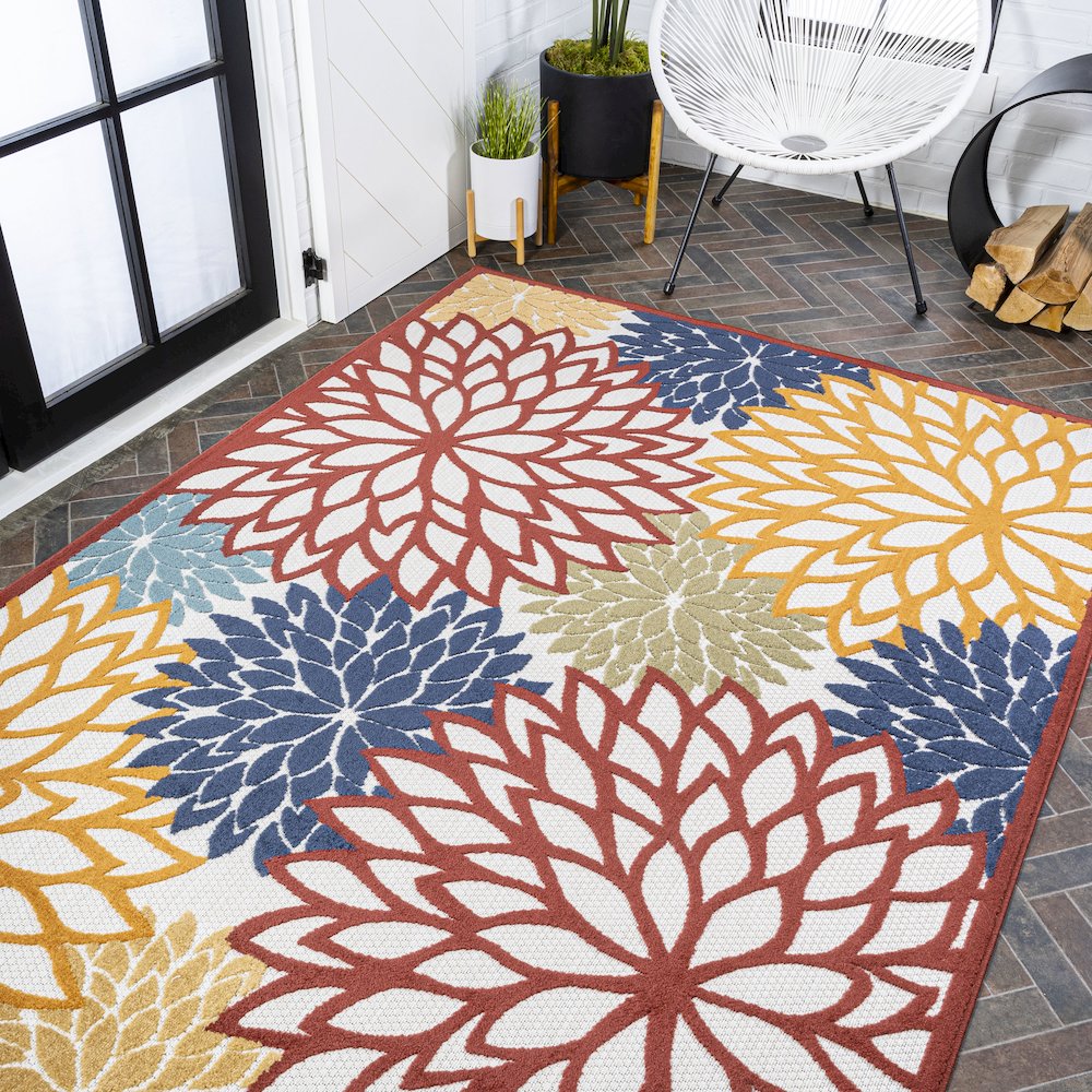 Minori Floral Indoor/Outdoor Area Rug. Picture 9