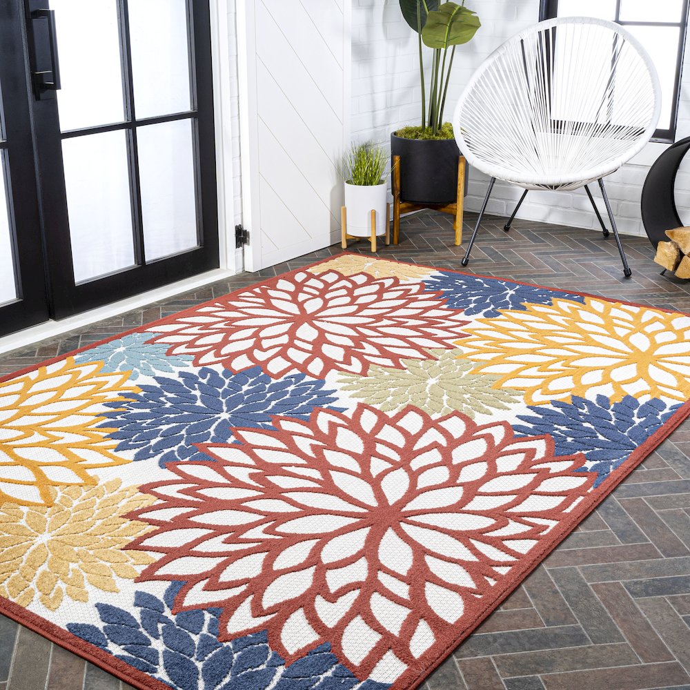 Minori Floral Indoor/Outdoor Area Rug. Picture 10