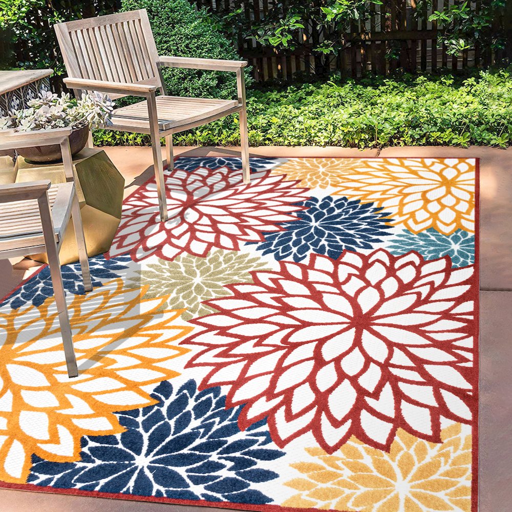 Minori Floral Indoor/Outdoor Area Rug. Picture 6