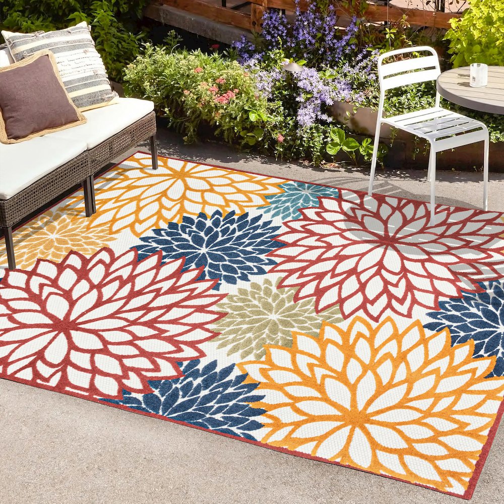 Minori Floral Indoor/Outdoor Area Rug. Picture 7