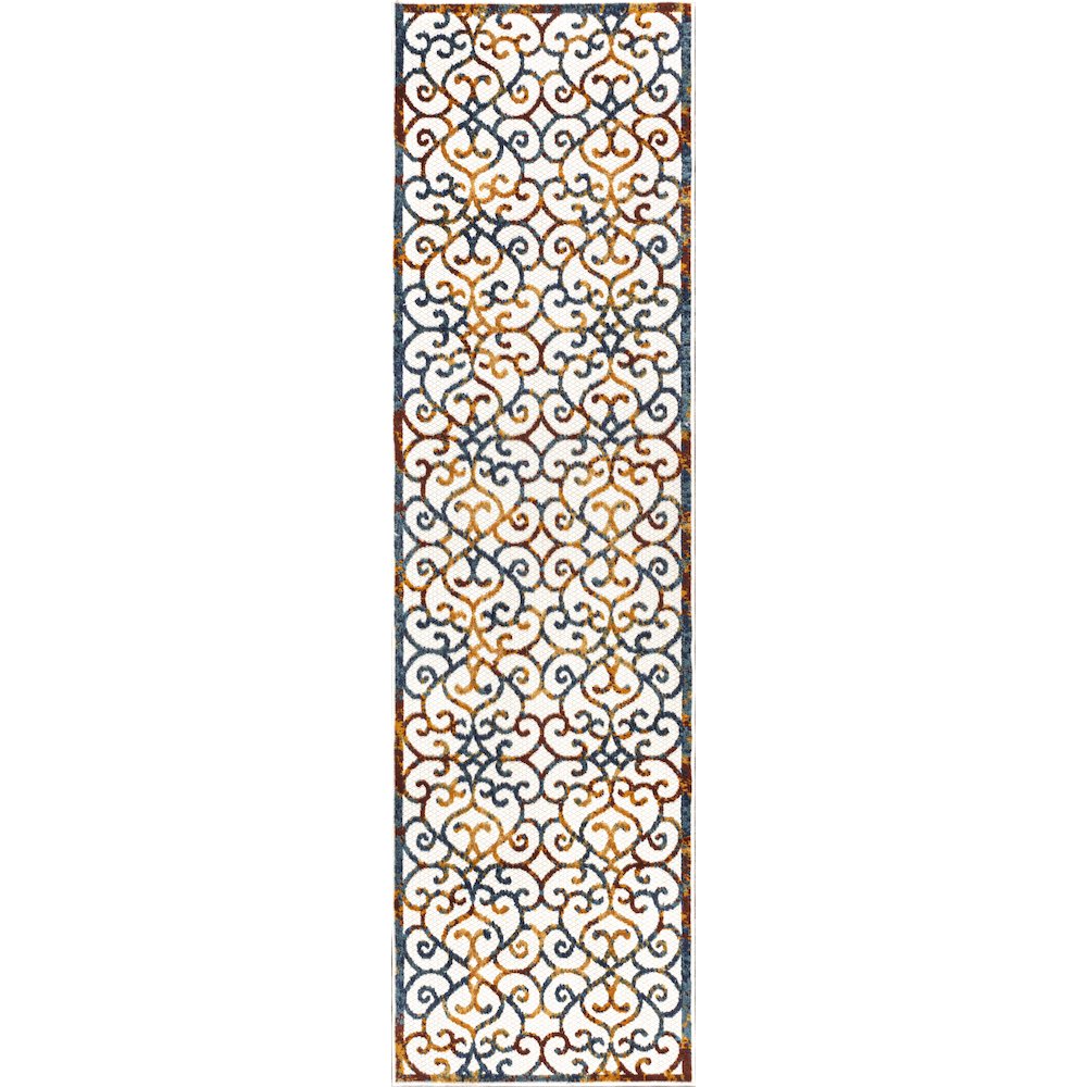 Atrani Scroll Trellis Indoor/Outdoor Area Rug. Picture 1
