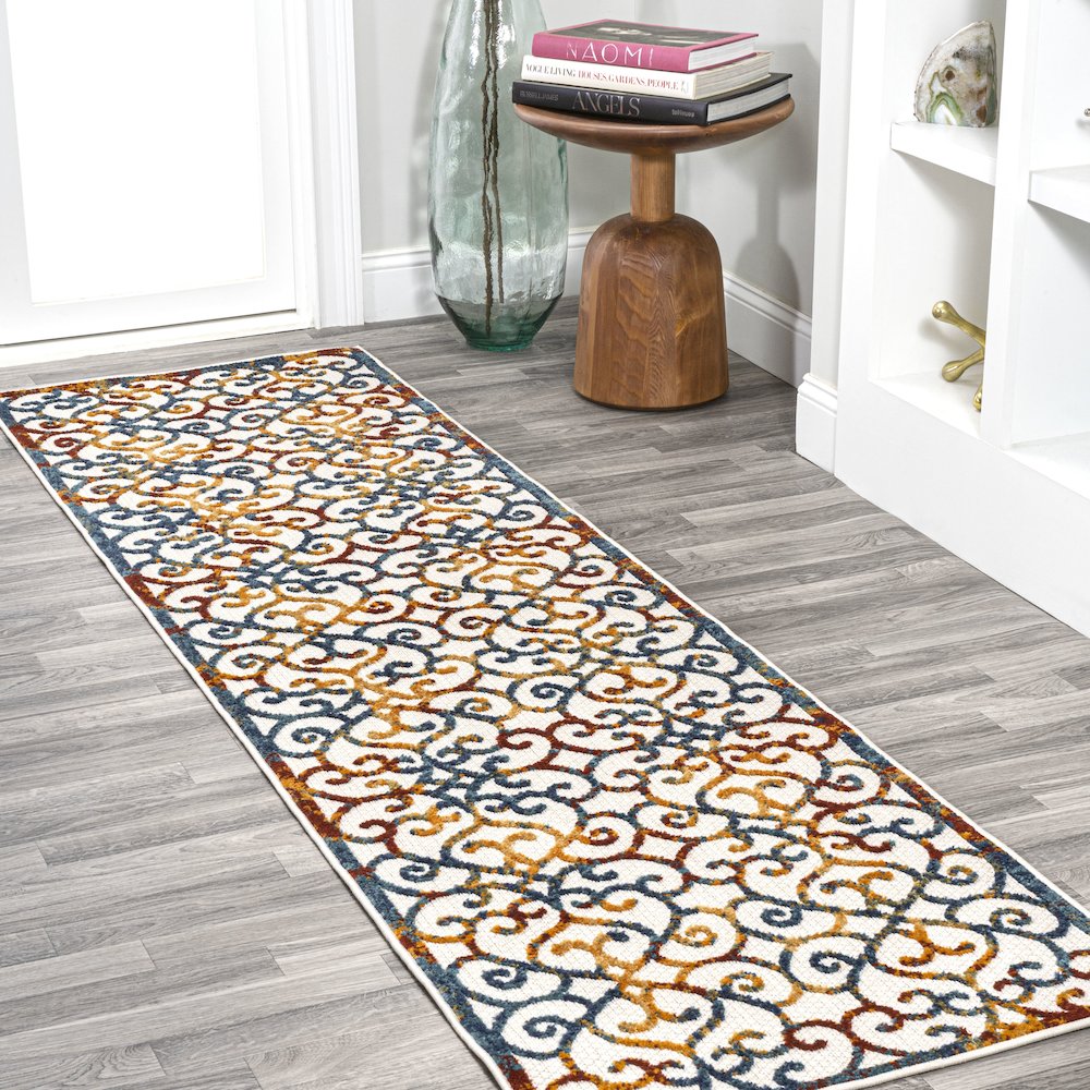 Atrani Scroll Trellis Indoor/Outdoor Area Rug. Picture 2