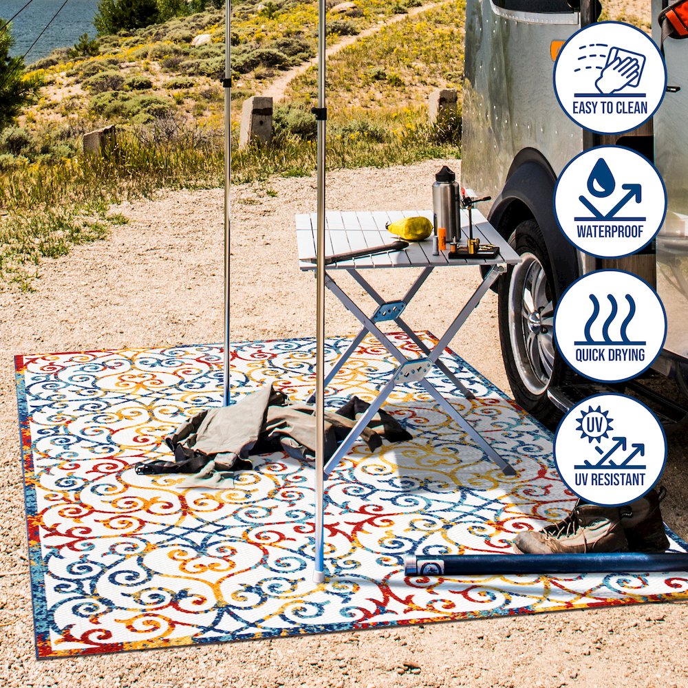 Atrani Scroll Trellis Indoor/Outdoor Area Rug. Picture 10