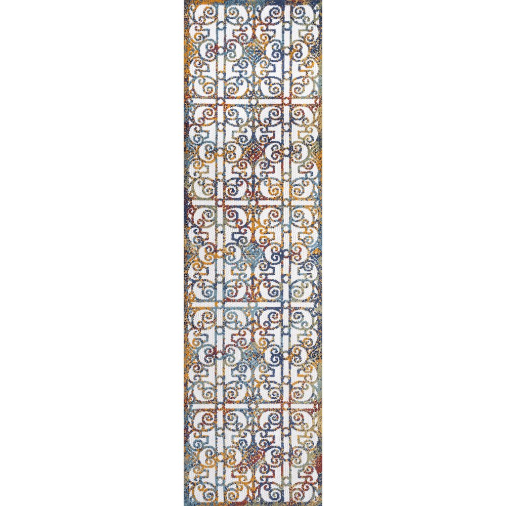 Cetara Ornate Trellis Indoor/Outdoor Area Rug. Picture 1