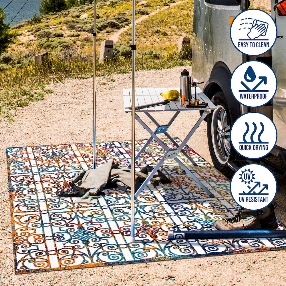 Cetara Ornate Trellis Indoor/Outdoor Area Rug. Picture 10