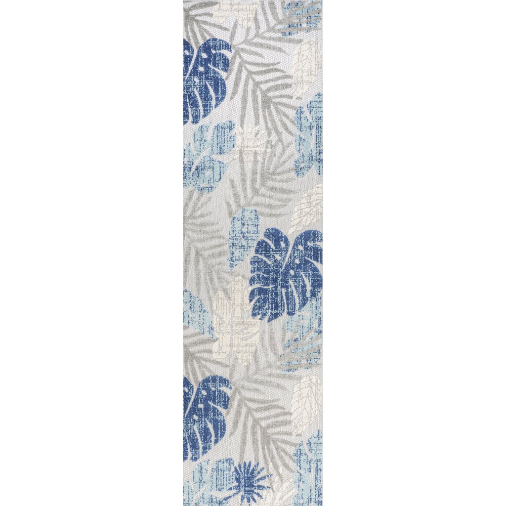 Monstera Tropical Leaf High-Low Indoor/Outdoor Area Rug. Picture 1