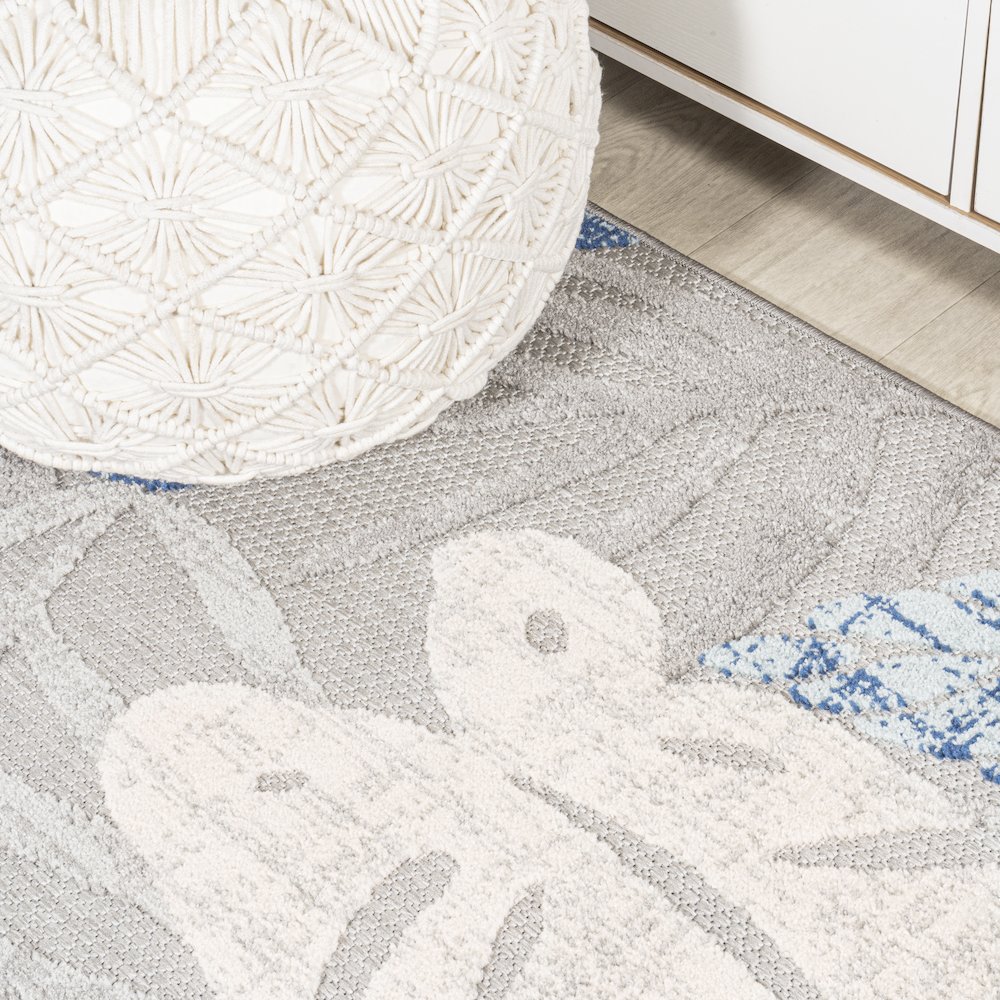 Monstera Tropical Leaf High-Low Indoor/Outdoor Area Rug. Picture 4