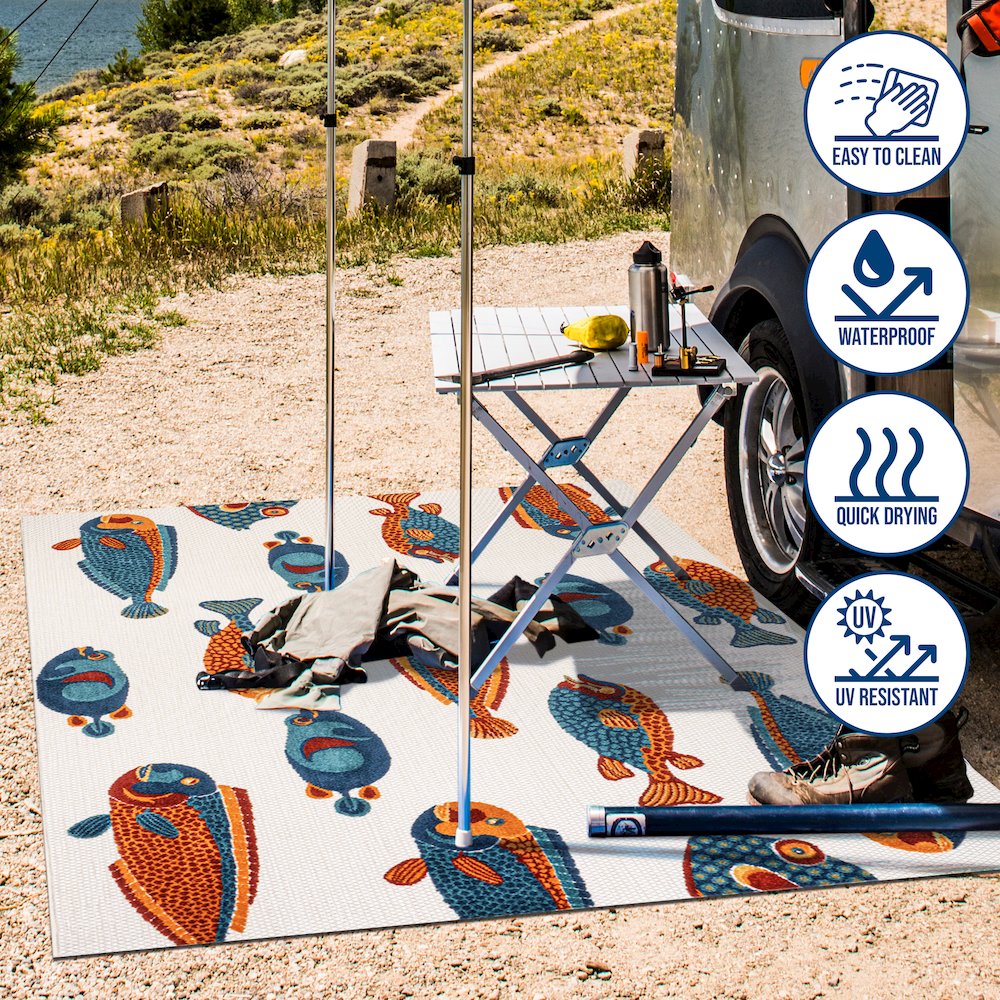 Algarve Modern Fish High-Low Indoor/Outdoor Area Rug. Picture 8