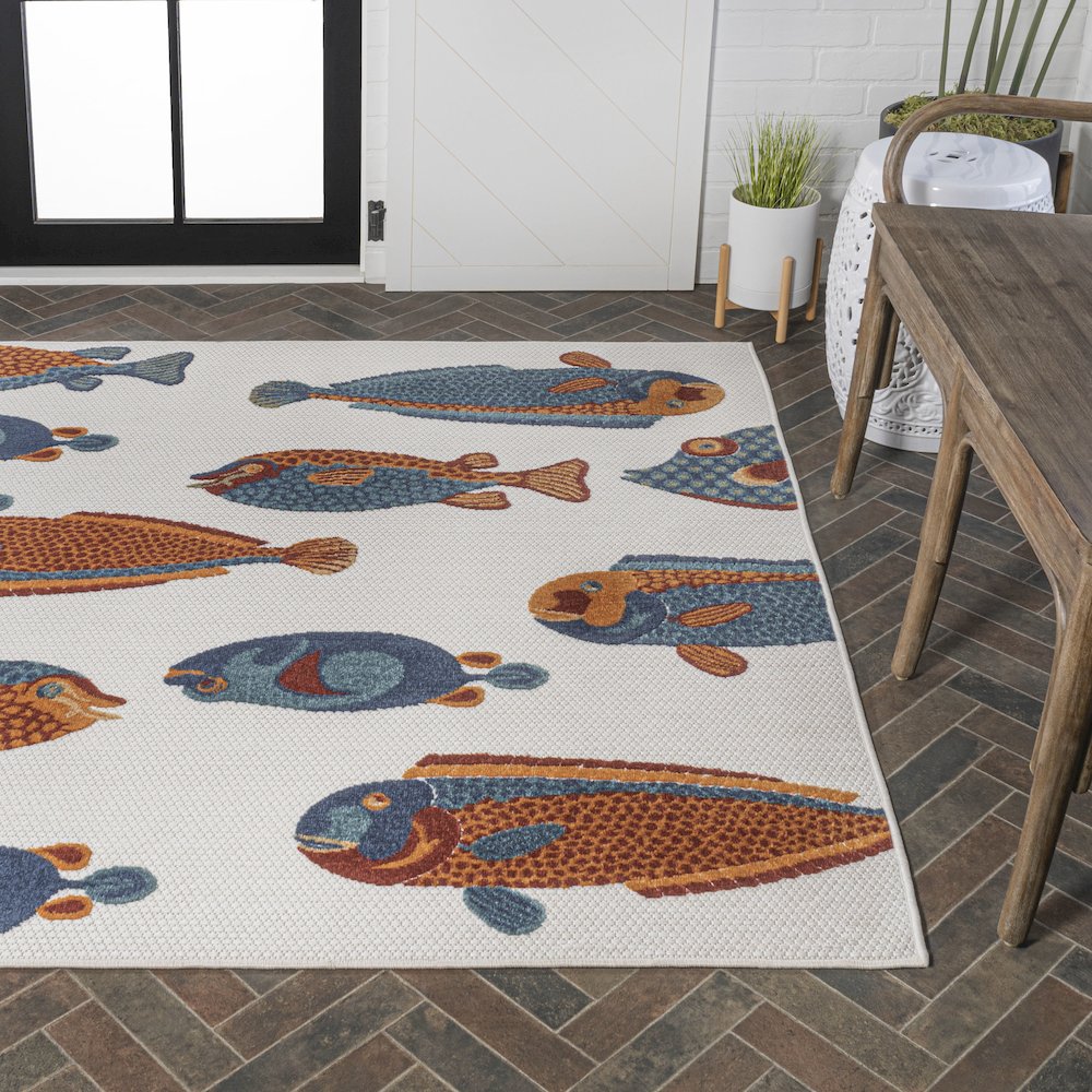 Algarve Modern Fish High-Low Indoor/Outdoor Area Rug. Picture 7