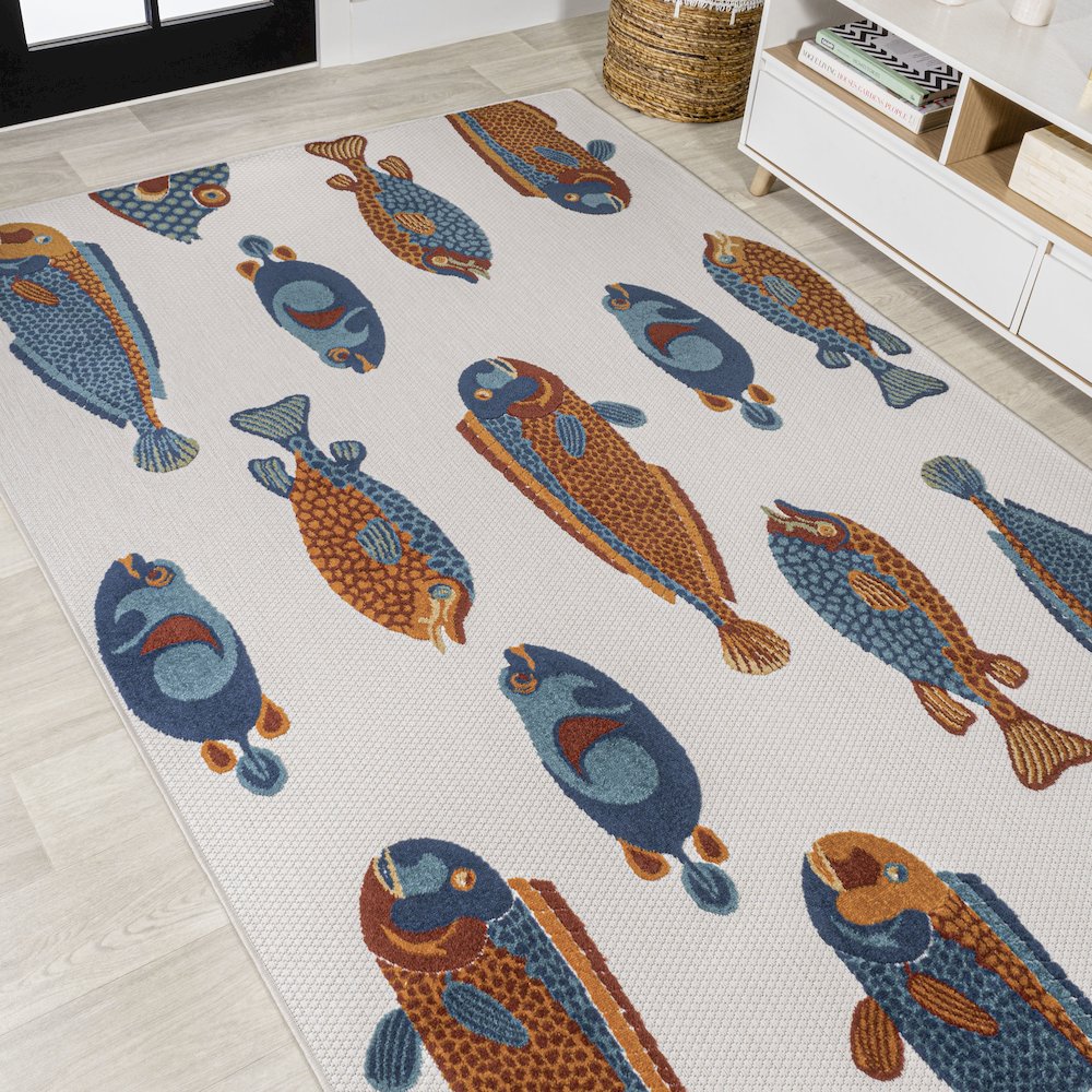 Algarve Modern Fish High-Low Indoor/Outdoor Area Rug. Picture 4
