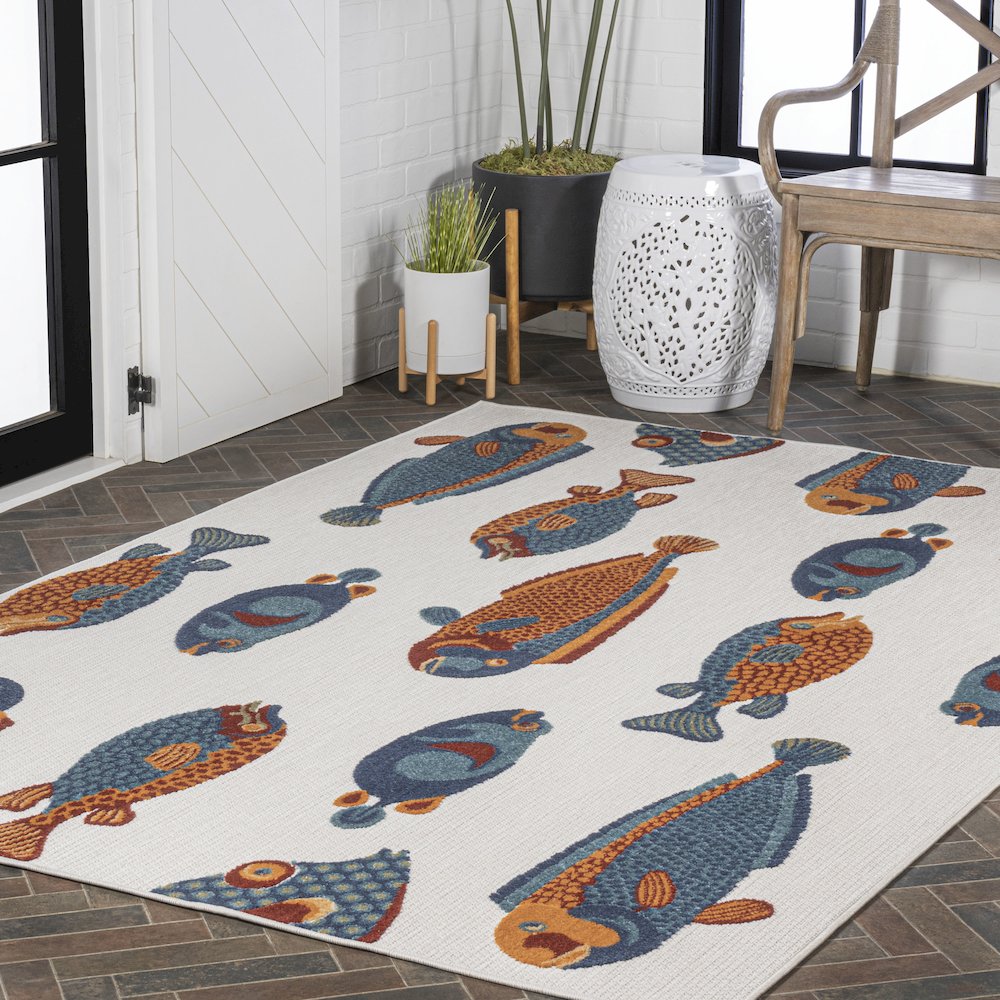 Algarve Modern Fish High-Low Indoor/Outdoor Area Rug. Picture 9