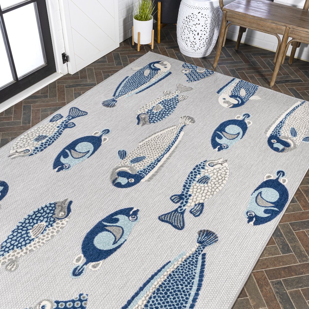 Algarve Modern Fish High-Low Indoor/Outdoor Area Rug. Picture 8
