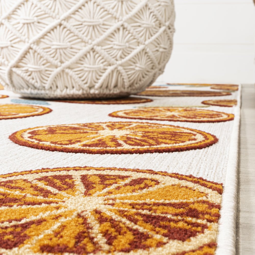 Aranciata Citrus Slice High-Low Indoor/Outdoor Area Rug. Picture 4