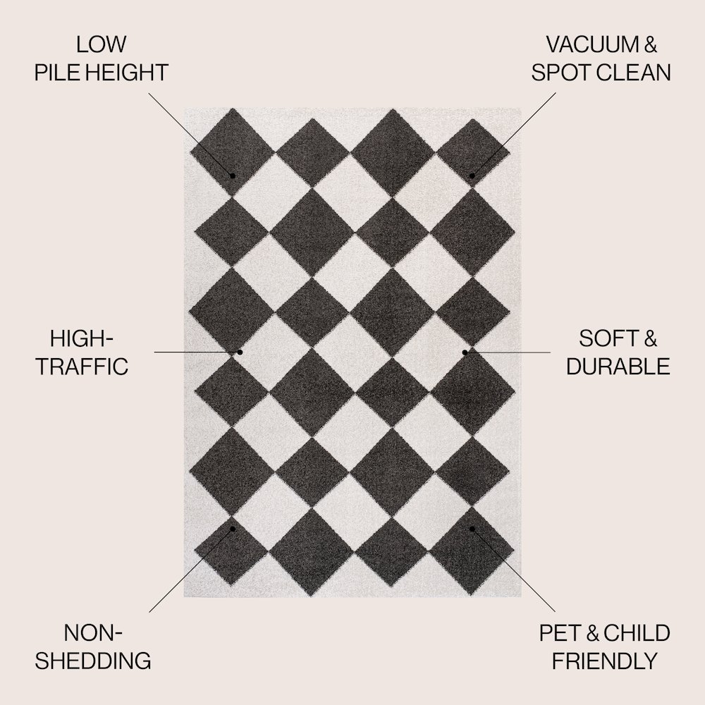 Draper Classic Geometric Diamond Pattern Area Rug. Picture 4