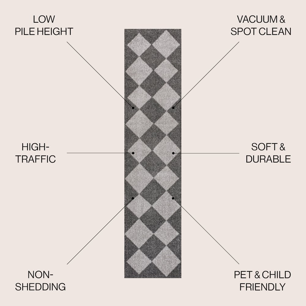 Draper Classic Geometric Diamond Pattern Runner Rug. Picture 1