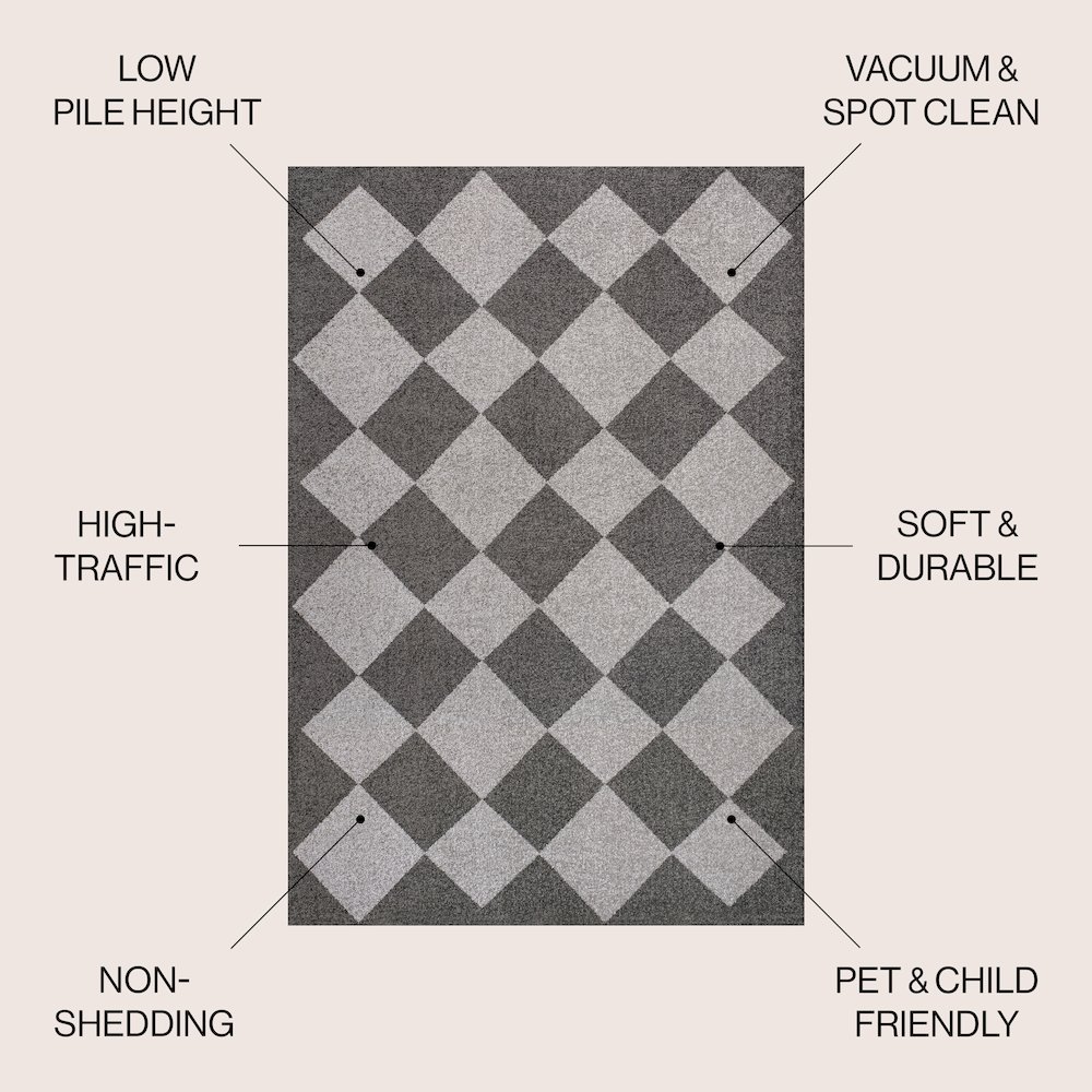 Draper Classic Geometric Diamond Pattern Area Rug. Picture 4