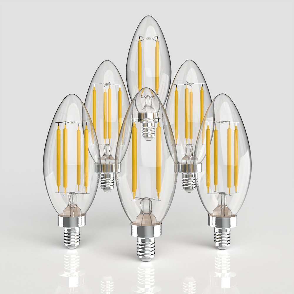 Vintage Non-Dimmable C35 4-Watt Led Edison Glass Bulbs With E12 Base (Pack Of 6). Picture 5
