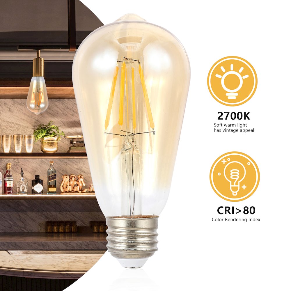 Non-Dimmable St58 4-Watt Led Edison Glass Bulbs. Picture 1