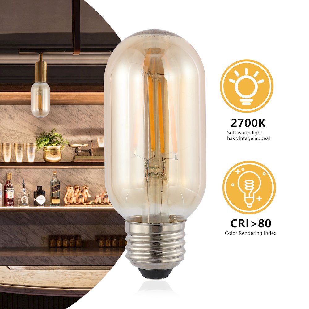 Non-Dimmable T45 4-Watt Led Edison Glass Bulbs. Picture 1