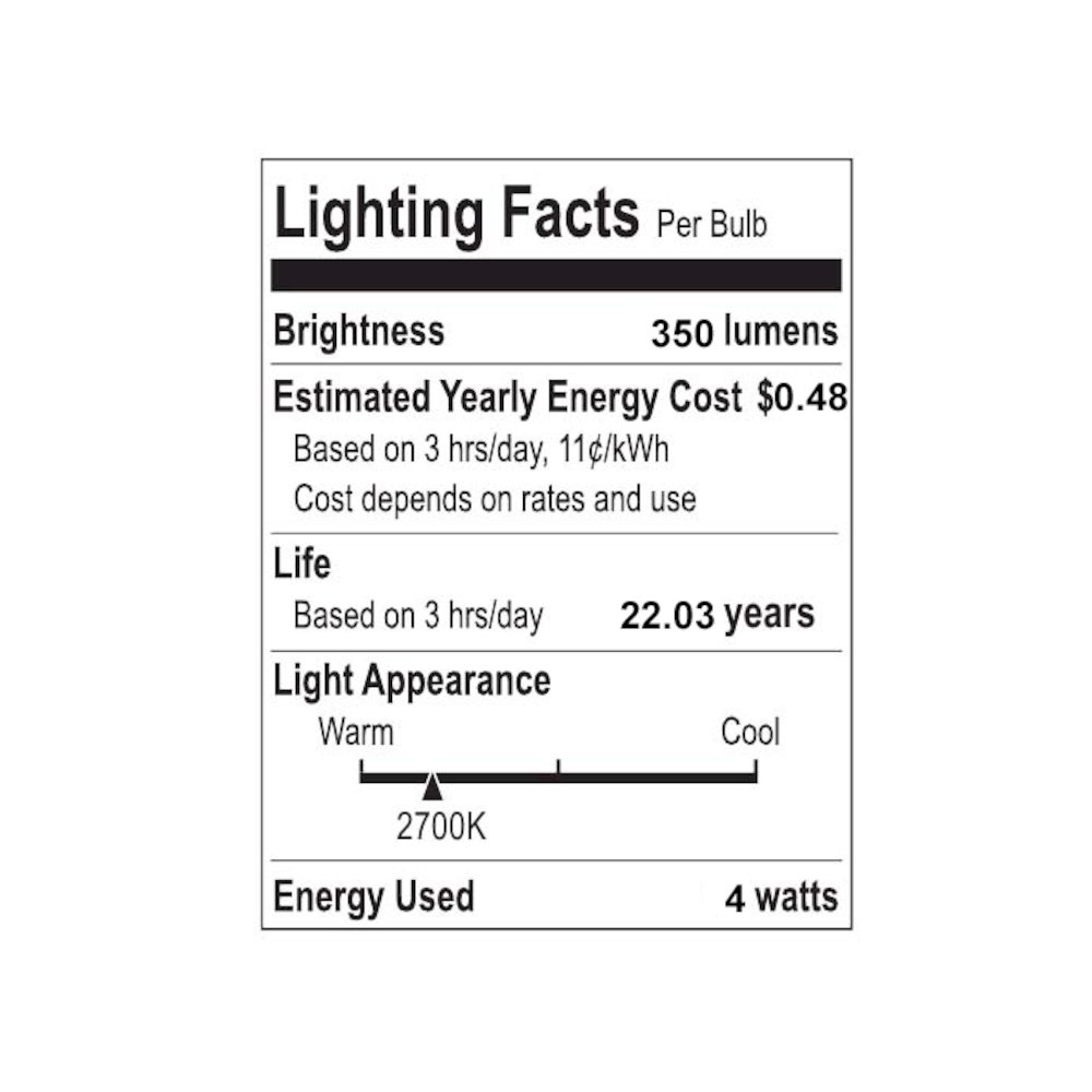 Non-Dimmable T45 4-Watt Led Edison Glass Bulbs. Picture 4