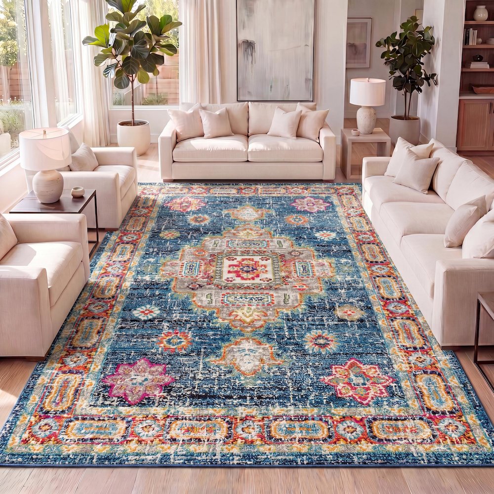 Bpl Bohemian Flair Boho Vintage Medallion Area Rug. Picture 9