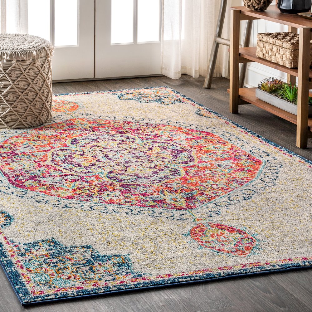 Imara Bohemian Flair Boho Vintage Medallion Area Rug. Picture 2