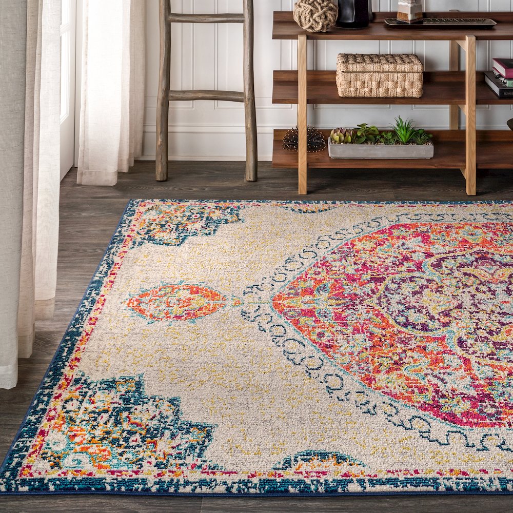 Imara Bohemian Flair Boho Vintage Medallion Area Rug. Picture 3