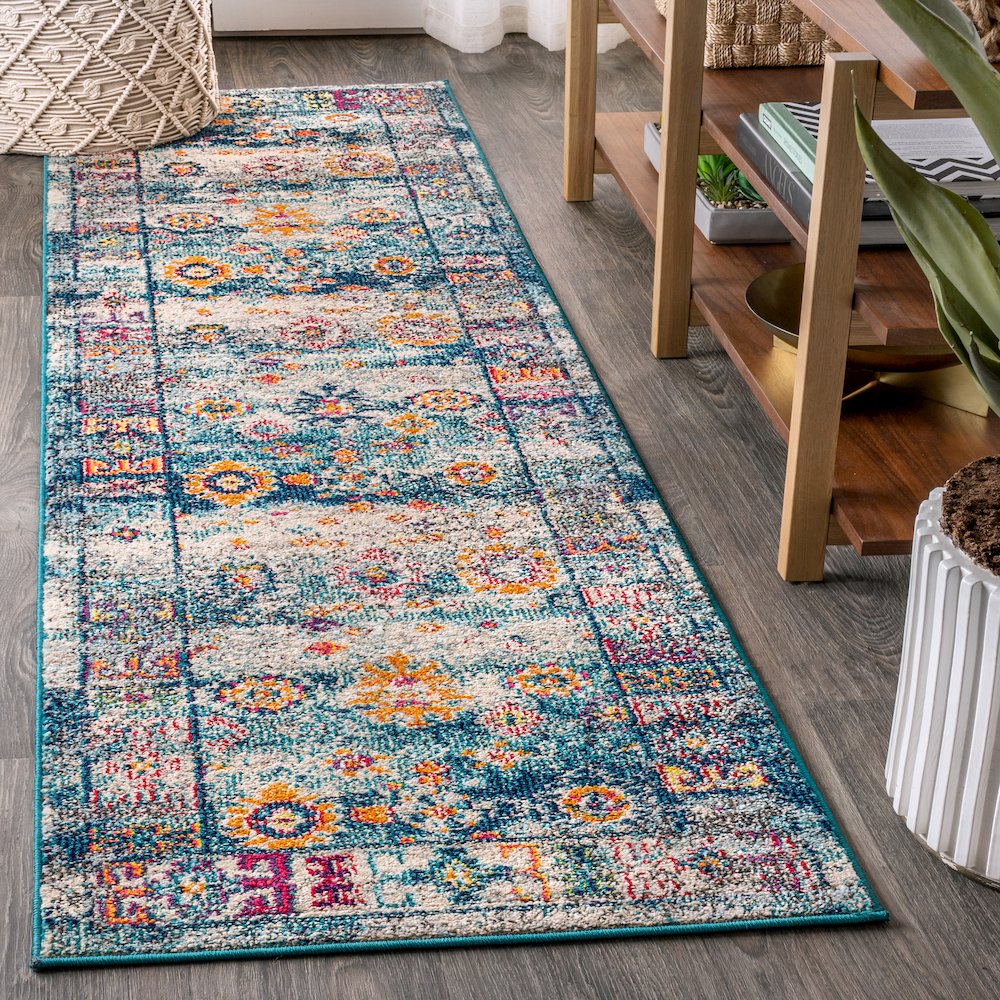 Vibrant Bohemian Flair Boho Vintage Medallion Area Rug. Picture 2