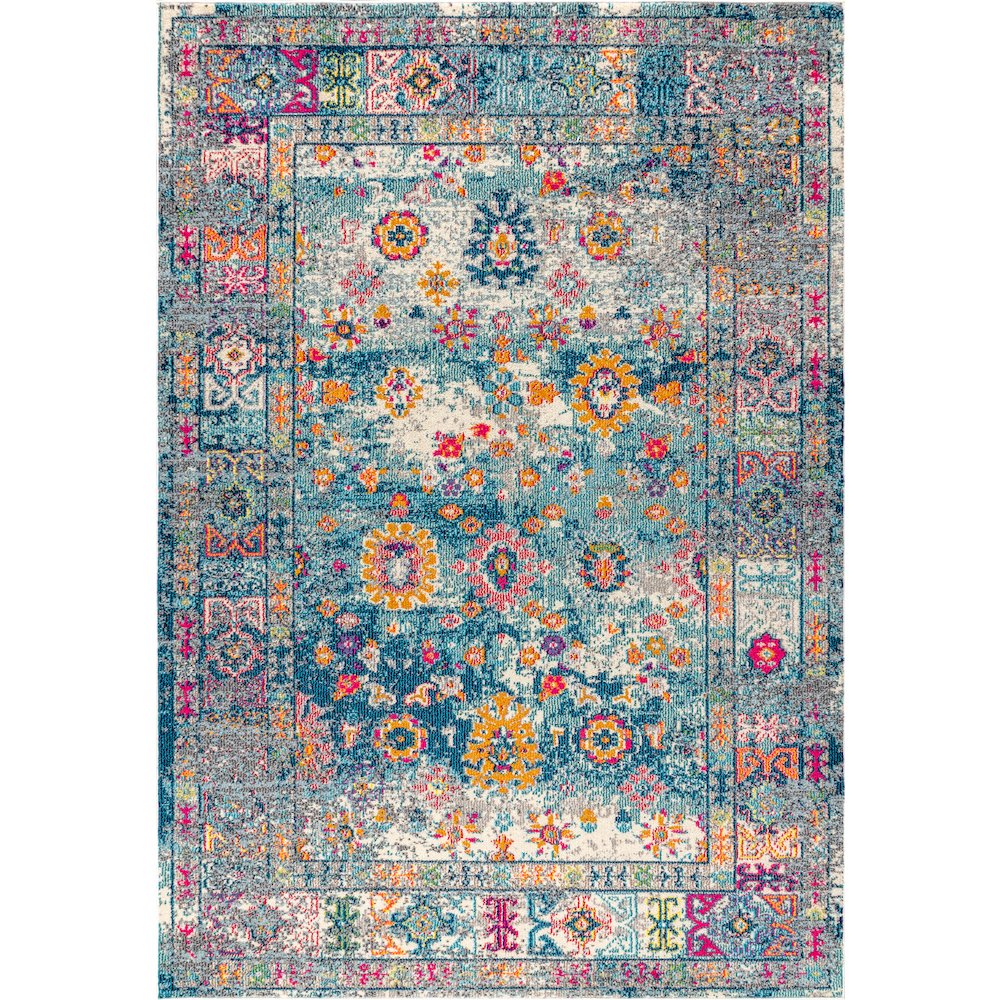 Vibrant Bohemian Flair Boho Vintage Medallion Area Rug. Picture 1