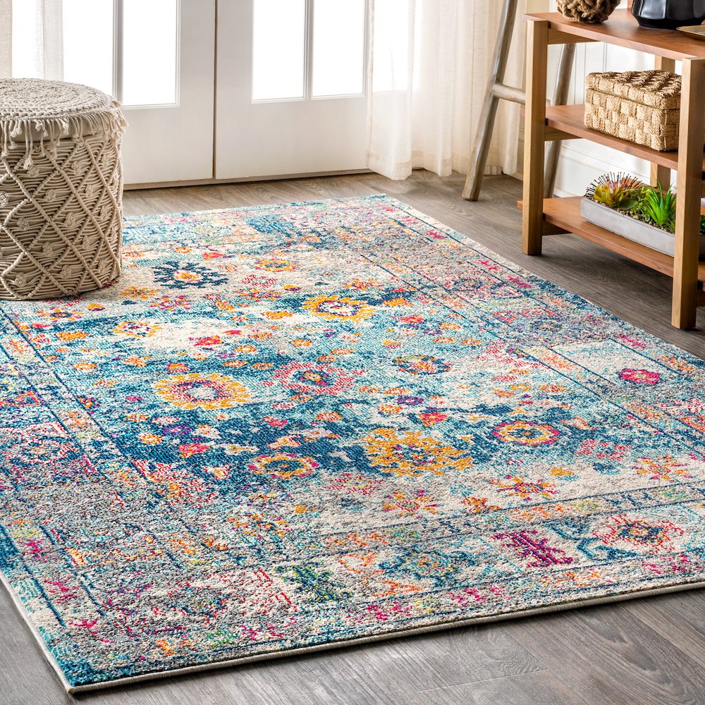 Vibrant Bohemian Flair Boho Vintage Medallion Area Rug. Picture 2