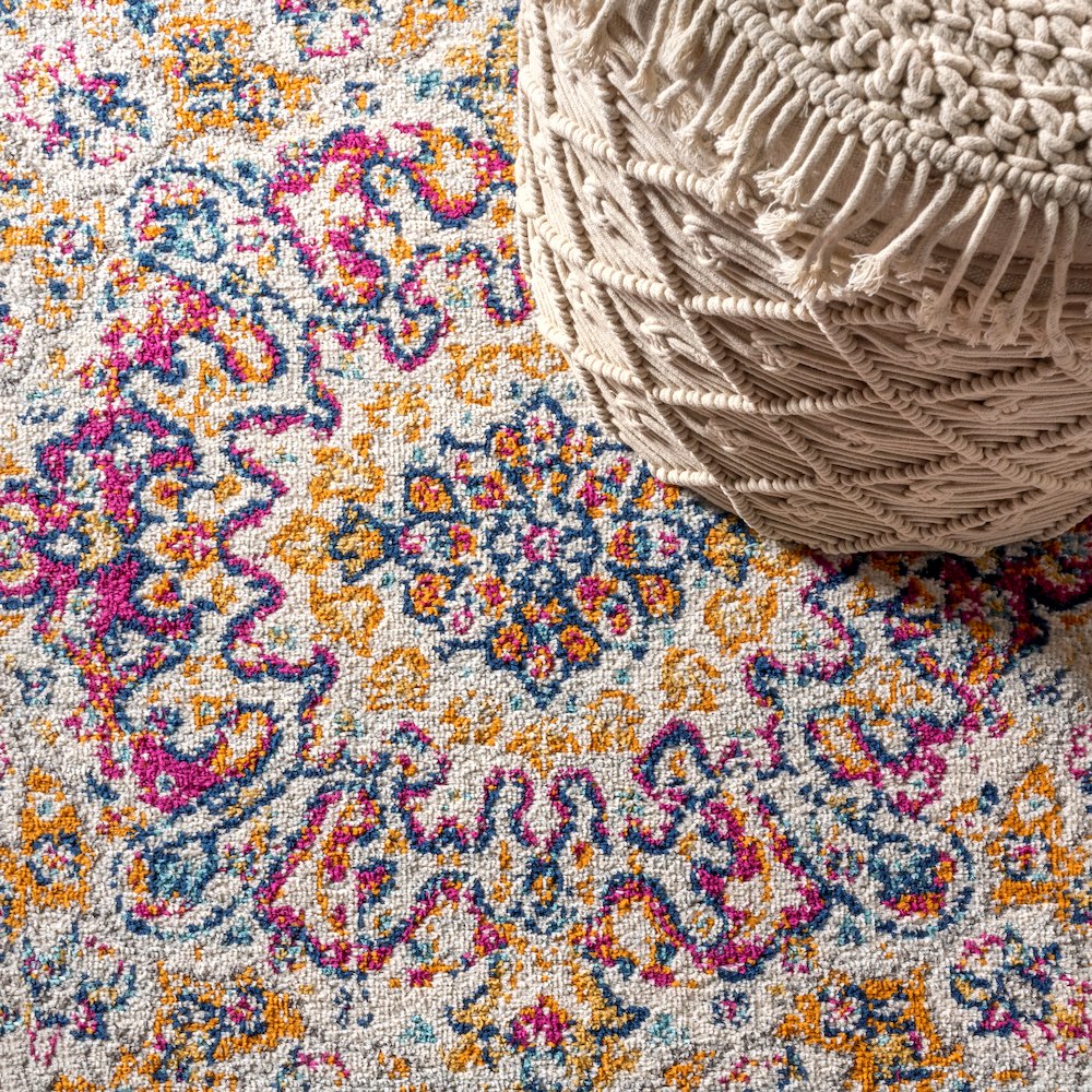 Leann Bohemian Flair Boho Vintage Medallion Area Rug. Picture 4