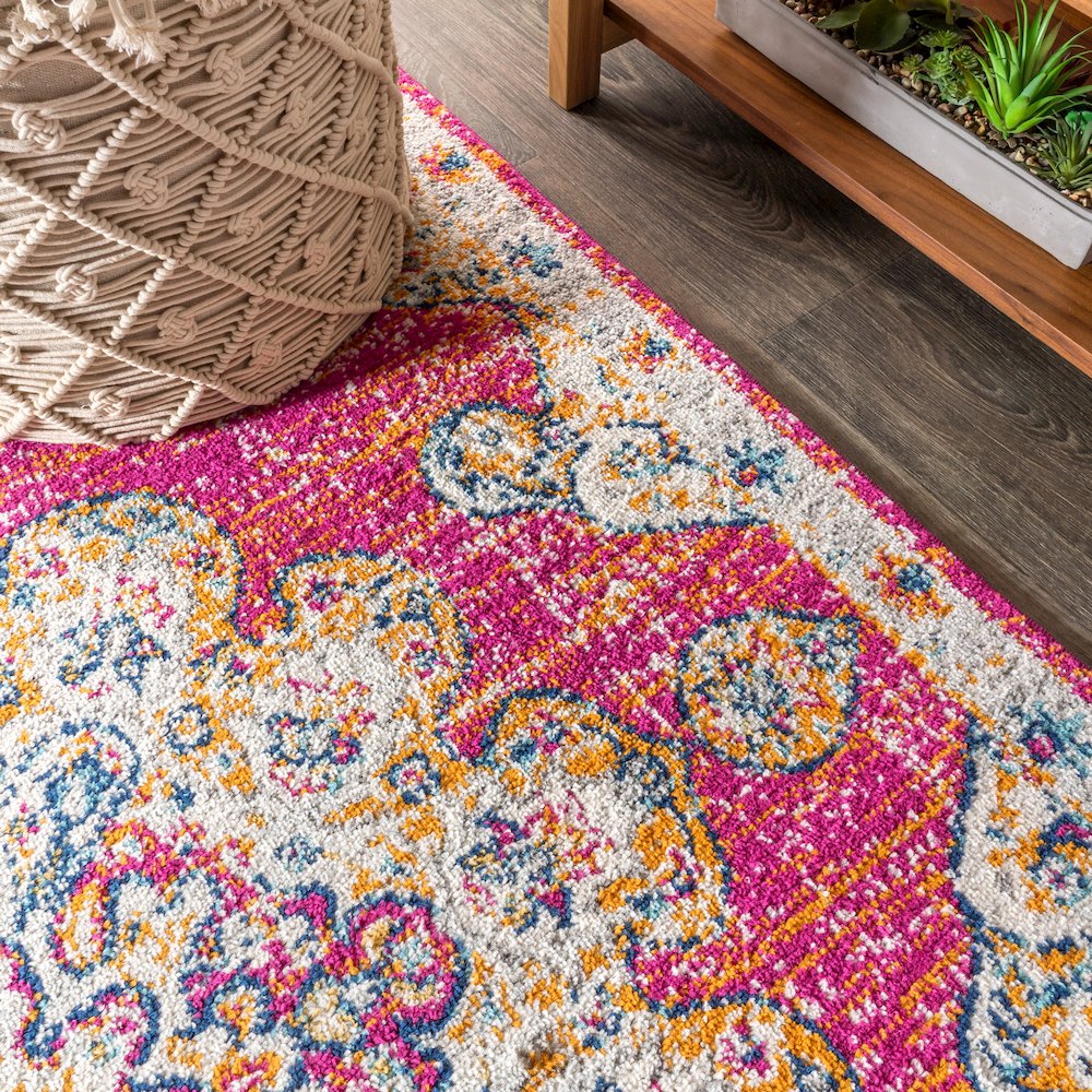 Leann Bohemian Flair Boho Vintage Medallion Area Rug. Picture 5